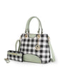 MKF Collection Gabriella Checkers Handbag with Wallet by Mia k New Era Fashion LLc