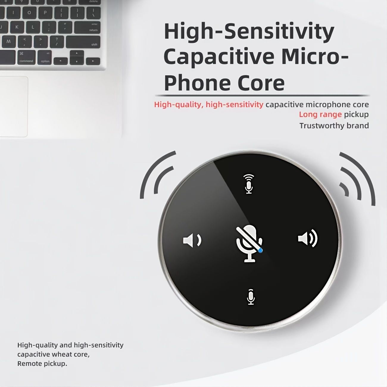 360 Degree Omnidirectional Radio Microphone Touch Control Video Conferencing Interface Microphone Recording Speech With Speaker USB Notebook Used For Laptop Recording Conferences New Era Fashion LLc