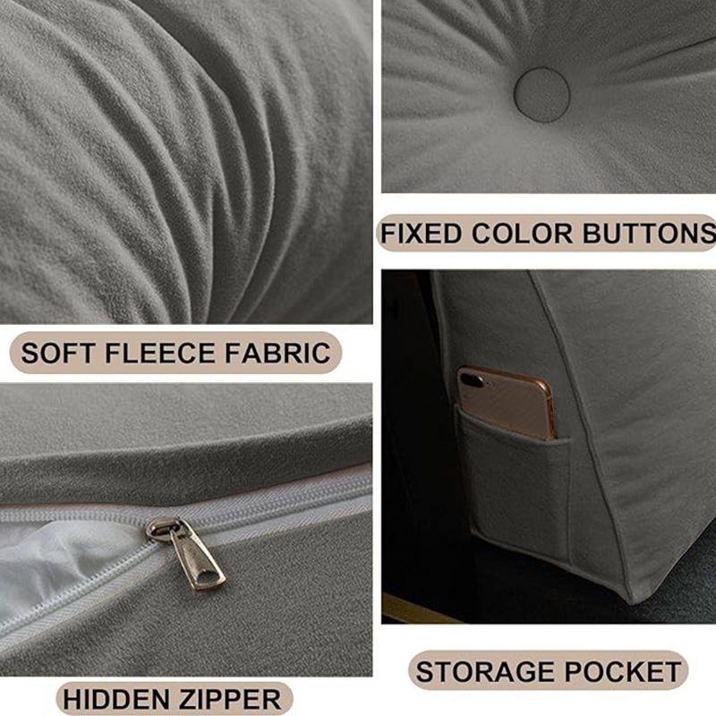 Triangle Reading Cushion with a button-Gray 100*50*20cm New Era Fashion LLc
