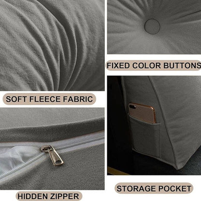 Triangle Reading Cushion with a button-Gray 100*50*20cm New Era Fashion LLc