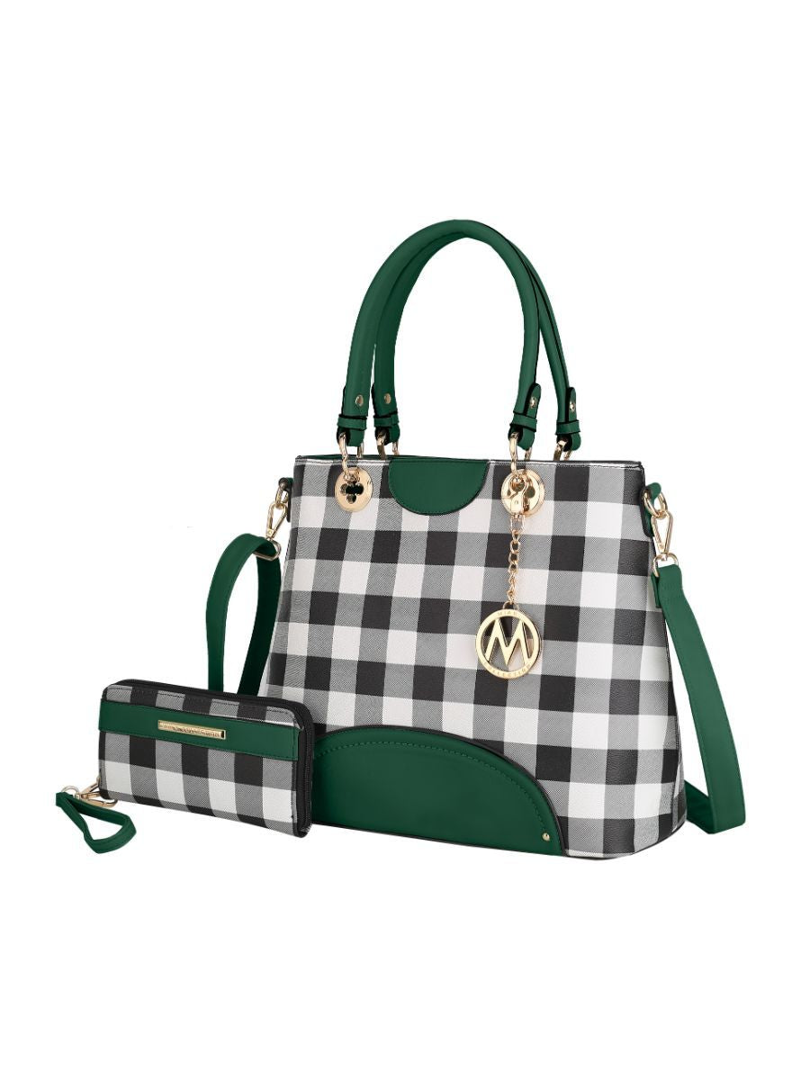MKF Collection Gabriella Checkers Handbag with Wallet by Mia k New Era Fashion LLc