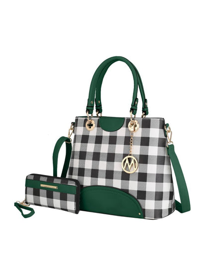 MKF Collection Gabriella Checkers Handbag with Wallet by Mia k New Era Fashion LLc
