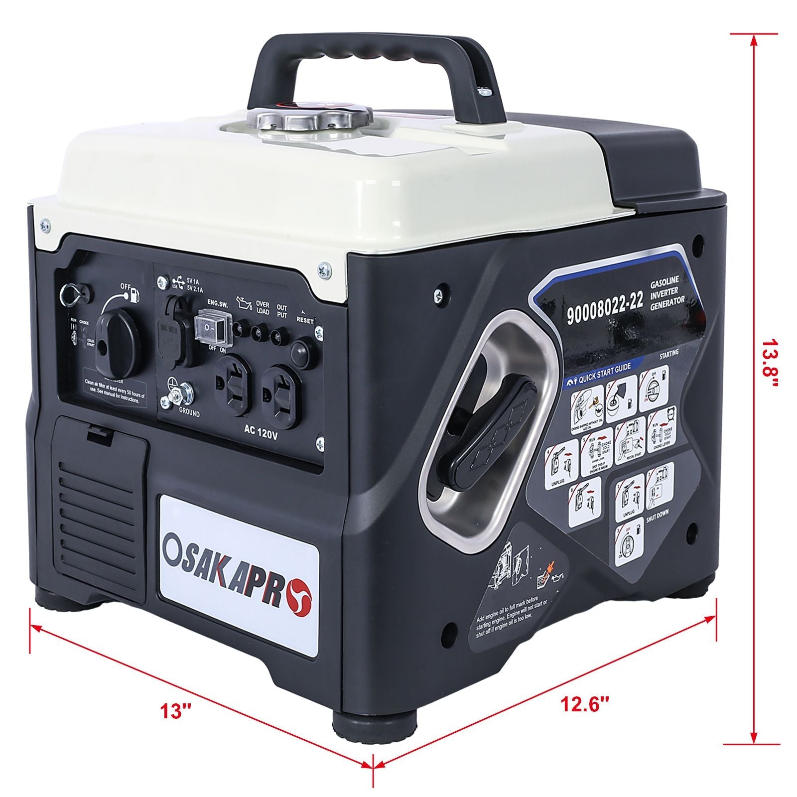 Portable Inverter Generator,1200W ultra-quiet gas engine, EPA Compliant, Eco-Mode Feature, Ultra Lightweight for Backup Home Use & Camping New Era Fashion LLc