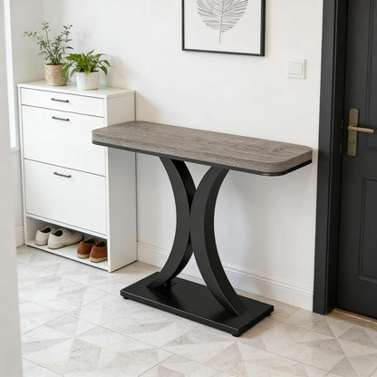 Compact Console Table,Modern Industrial Style Entryway Foyer Table,Sturdy Sofa Table New Era Fashion LLc