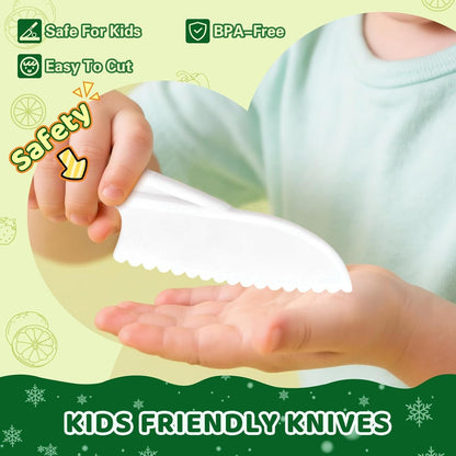 28PCS Knife Set - Kids Knifes for Real Cooking, Montessori Kids Kitchen Knife Set with Cutting Board Crinkle Cutters Kid Safe Knives, Kitchen Tools Old Girl Boy New Era Fashion LLc