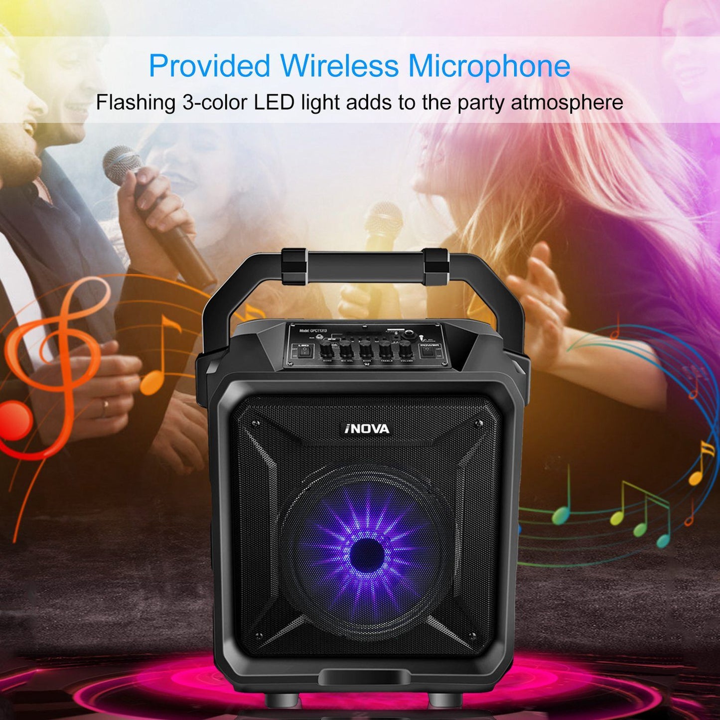 Portable Wireless Party Speaker with Disco Lighting New Era Fashion LLc