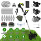 21V Electric Weed Edger Cordless String Trimmer Grass Mower Eater Bush Cutter with 16800RPM 2x 3000mAh Batteries 3.6-4.6FT Length 90° Rotatable Angle Saw Blade Steel Blade String Blade New Era Fashion LLc
