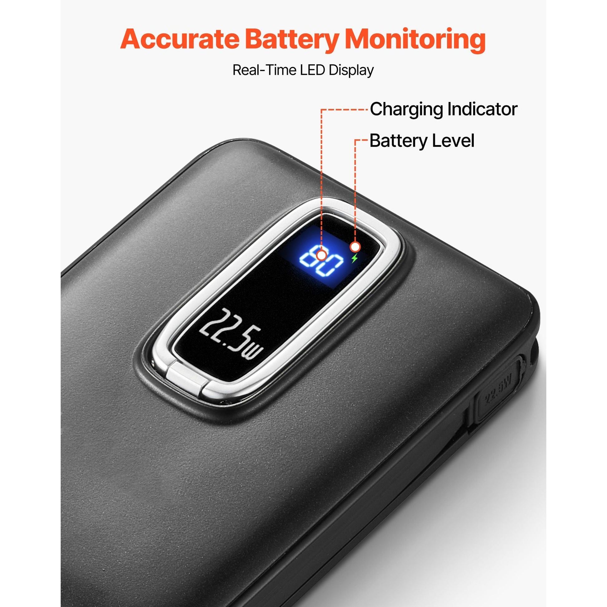 Magnetic Power Bank, 10000 mAh Battery Pack, Wireless MagSafe-Compatible Portable Charger, with Smart LED Display, Foldable Stand, Fast Charging for iPhone16/15/14/13/12 Series, Samsung, Huawei New Era Fashion LLc