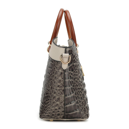 MKF Collection Phoebe Faux Crocodile Embossed Vegan Leather Women Tote with Wristlet Wallet Bag by Mia k New Era Fashion LLc