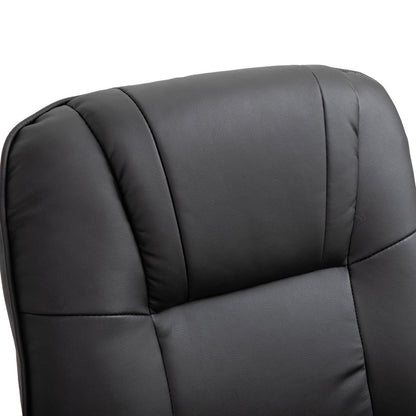 Living Room Relaxation: Black Faux Leather Swivel Recliner with Adjustable Footrest New Era Fashion LLc