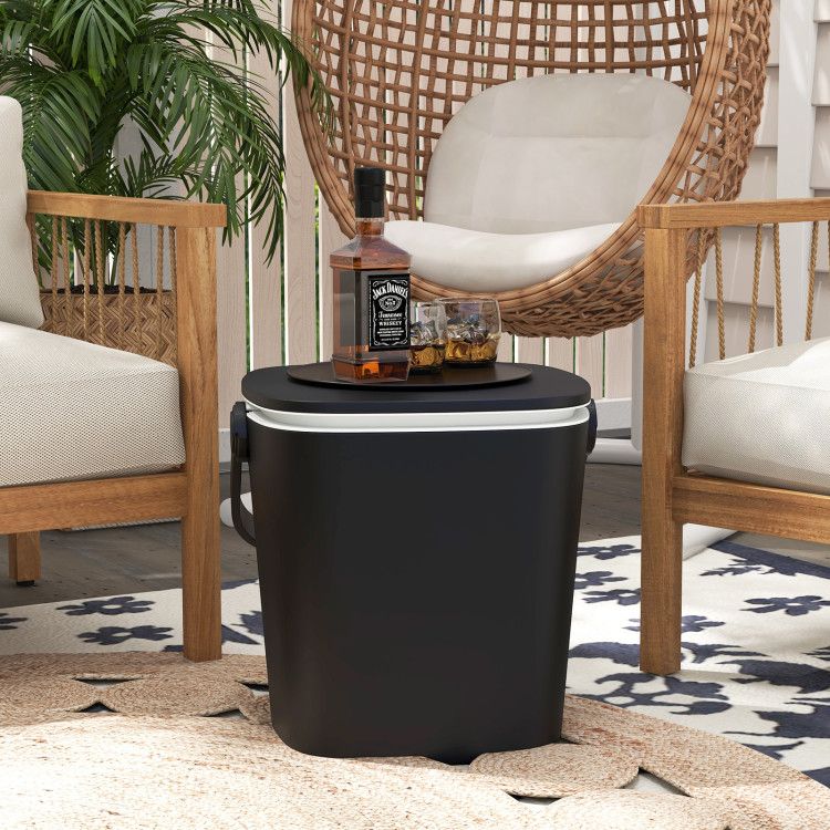 3-in-1 Portable Cooler Bar Table with Bottle Opener and Lift Top Lid for Camping Poolside New Era Fashion LLc