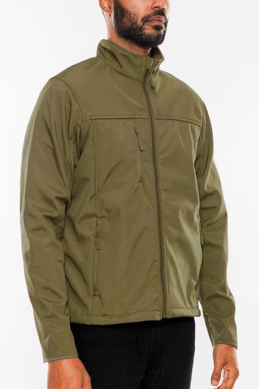 Mens Solid Soft Shell Storm Tech Jacket Coat New Era Fashion LLc