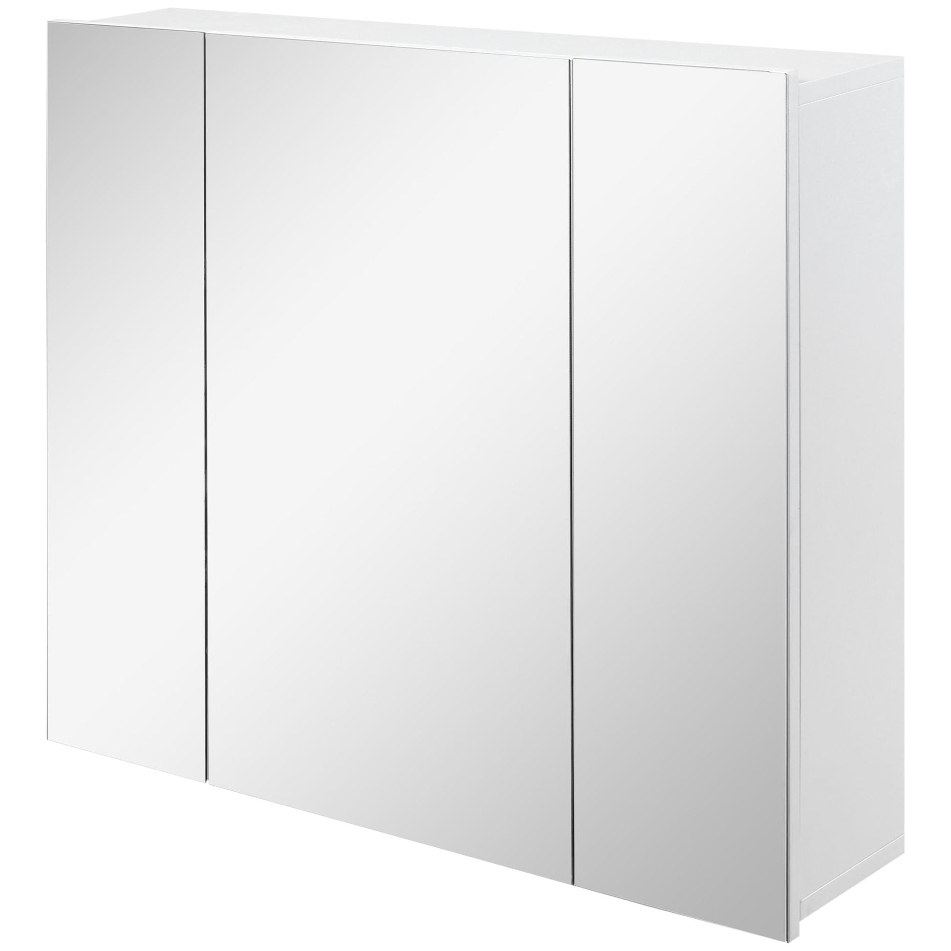 Wall Mounted Mirror Cabinet, Bathroom Medicine Cabinet with Mirror, 3 Doors and Adjustable Shelves, White New Era Fashion LLc