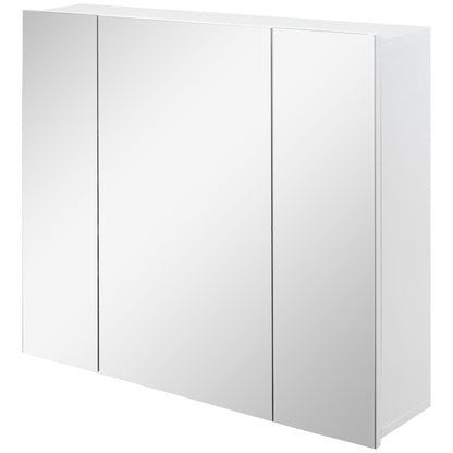 Wall Mounted Mirror Cabinet, Bathroom Medicine Cabinet with Mirror, 3 Doors and Adjustable Shelves, White New Era Fashion LLc