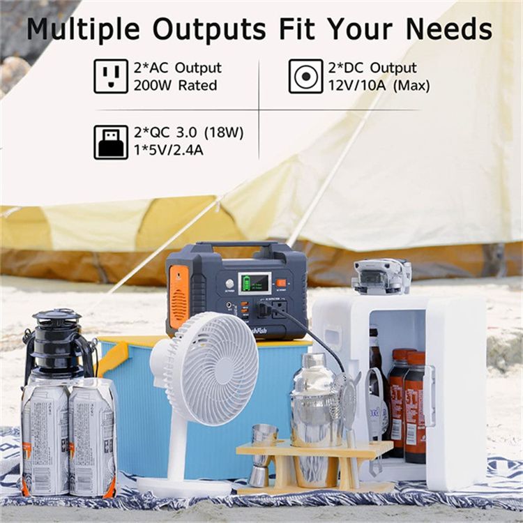 200W Portable Power Station;  FlashFish 40800mAh Solar Generator with 60W 18V ETFE Portable Solar Panel;  Flashfish Foldable Solar Charger New Era Fashion LLc
