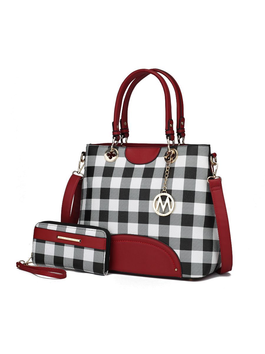 MKF Collection Gabriella Checkers Handbag with Wallet by Mia k New Era Fashion LLc