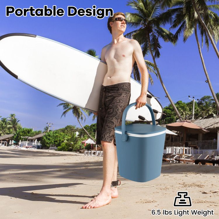 3-in-1 Portable Cooler Bar Table with Bottle Opener and Lift Top Lid for Camping Poolside New Era Fashion LLc