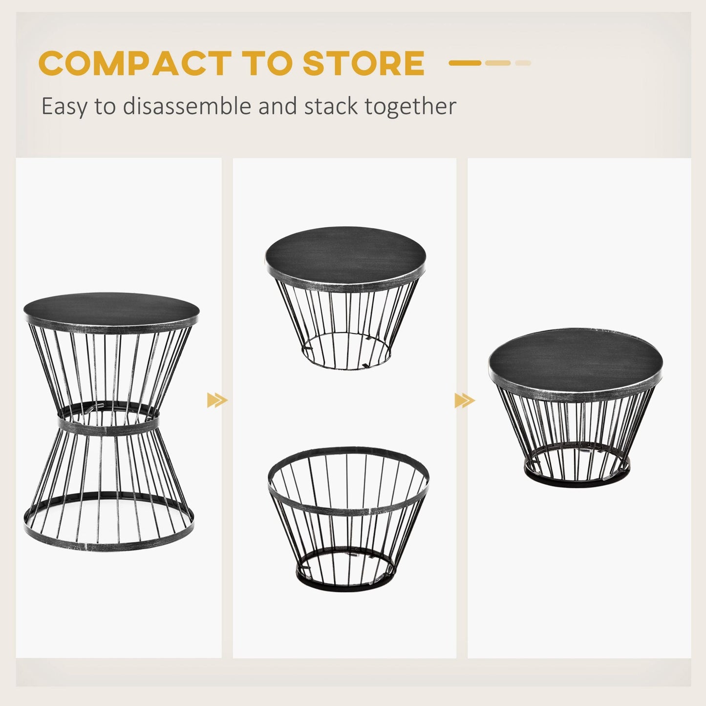 Patio End Table 16" Steel Side Table with Hourglass Design Black Accent Table for Outdoor and Indoor Use New Era Fashion LLc