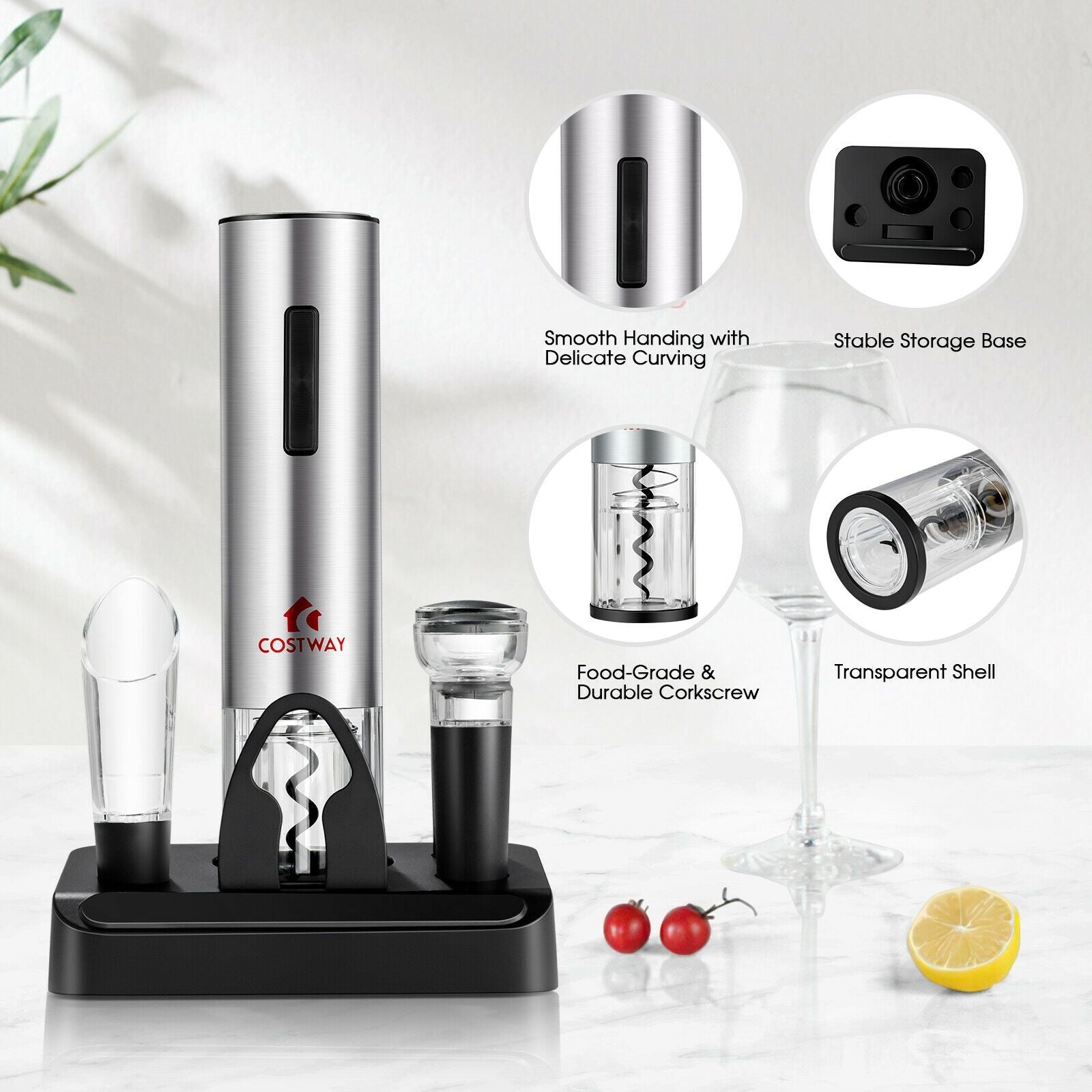 6-in-1 Electric Wine Bottle Opener Set with Foil Cutter New Era Fashion LLc