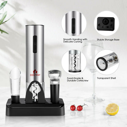 6-in-1 Electric Wine Bottle Opener Set with Foil Cutter New Era Fashion LLc