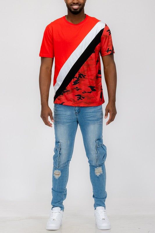 SHORT SLEEVE CAMO COLOR BLOCK TSHIRT New Era Fashion LLc