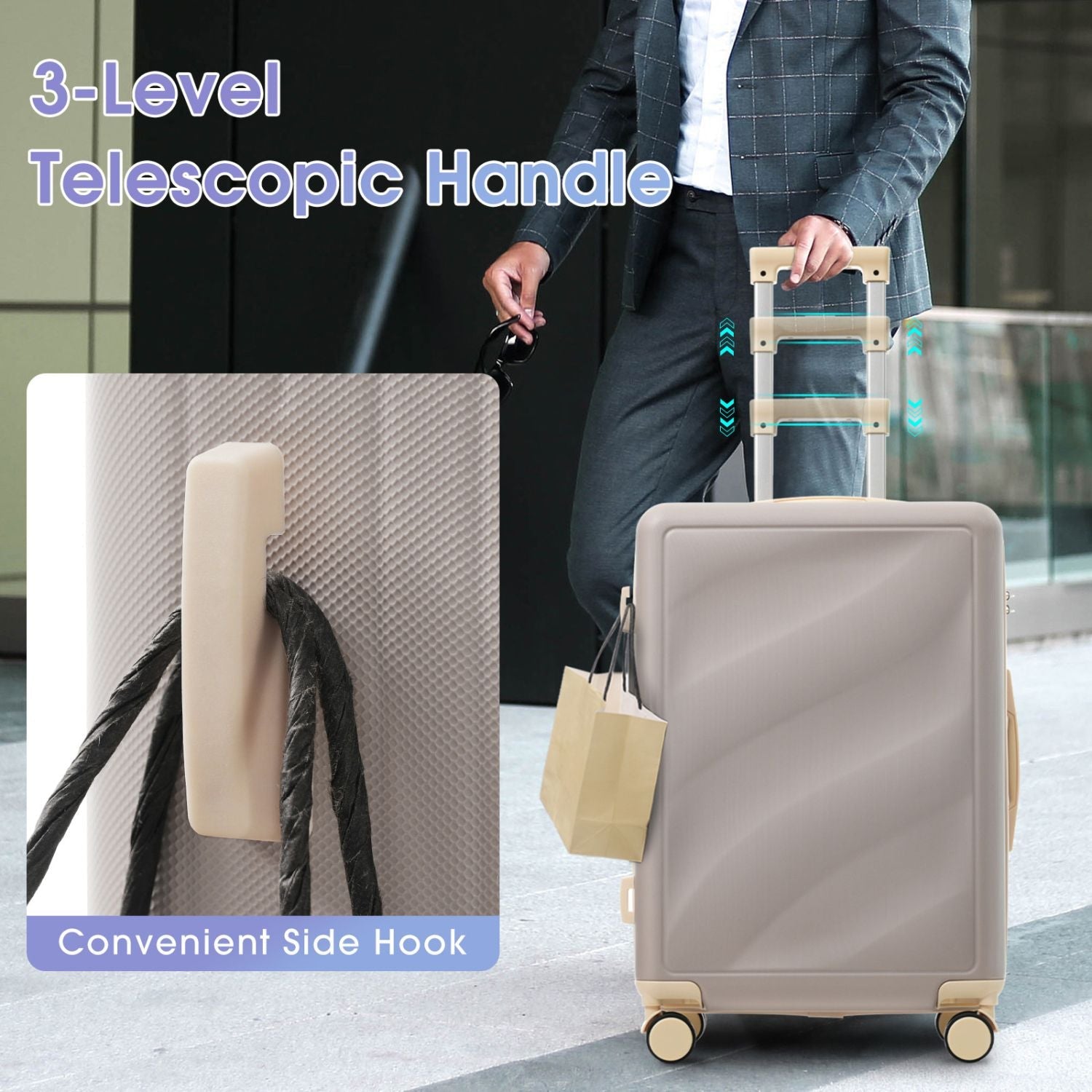Luggage Set 3 Piece, Lightweight Durable ABS Suitcases with Spinner Wheels and TSA Lock, Carry-on & Checked Travel Luggage (20"/24"/28") New Era Fashion LLc