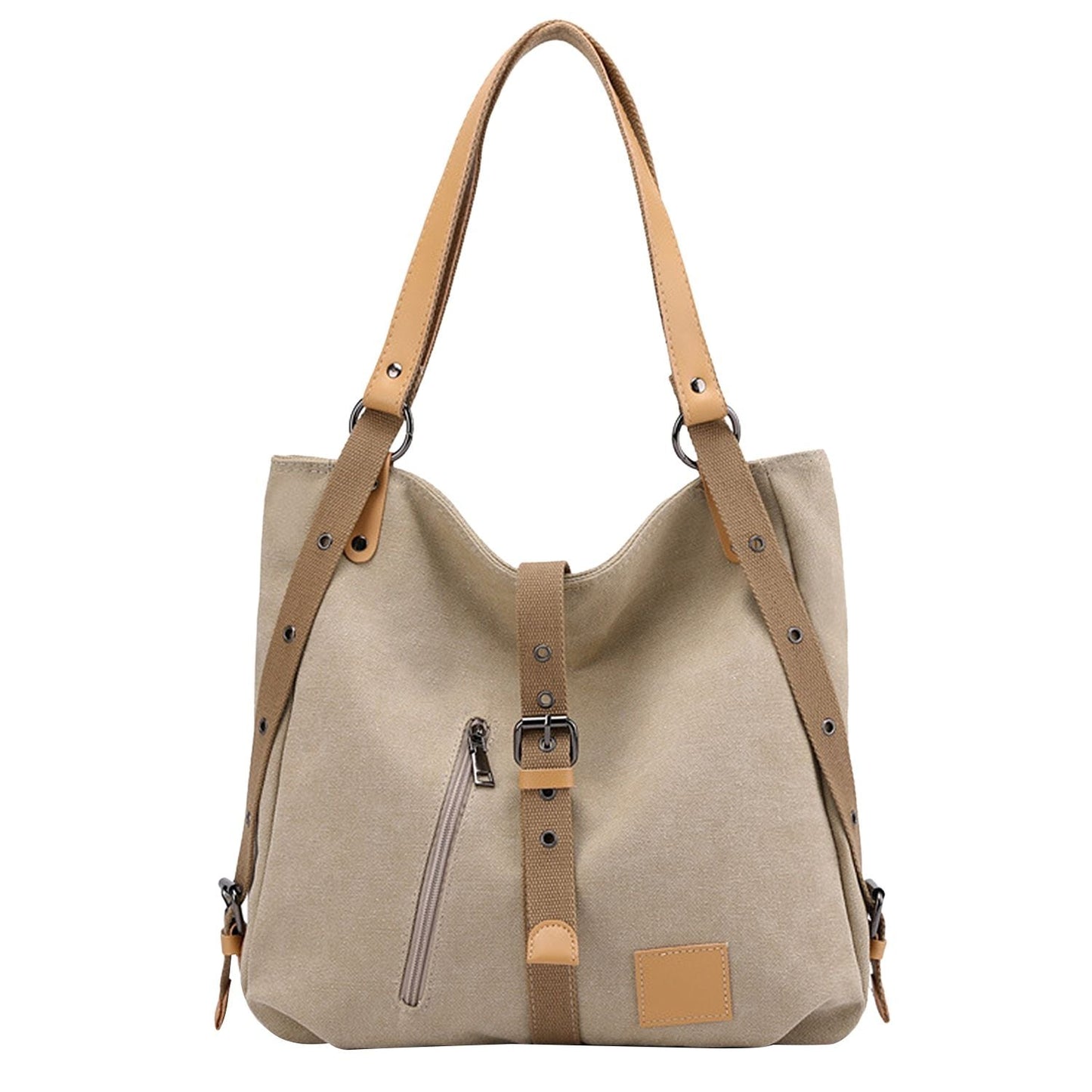 Ladies Canvas Tote Bag Multifunctional Purse Handbag Adjustable Shoulder Rucksack Convertible Backpack Wear-Resistant Dirt-Proof For Women School Office Travel New Era Fashion LLc