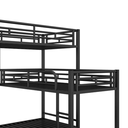 L-shaped Metal Triple Twin Size Bunk Bed New Era Fashion LLc