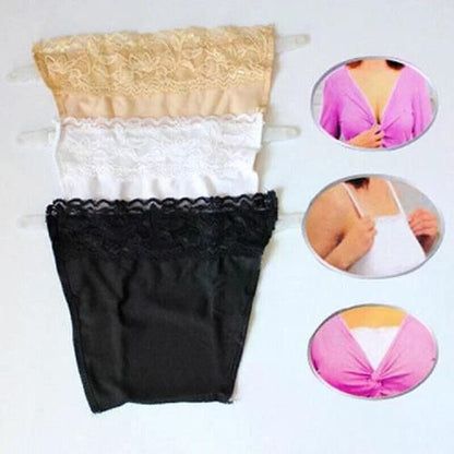 8 Pack Women Lace Cami Clip-on Mock Camisole Overlay Modesty Panel for Low-Cut Shirt New Era Fashion LLc