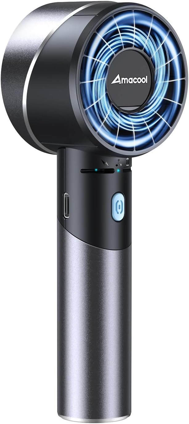 Portable Handheld Turbo Fan, Mothers Day Gifts for Mom Her Women Girl, Cool Metal Body, Rechargeable Battery Personal Fan, Mini Pocket Fans for Camping Outdoor Travel Cruise Makeup Essentials New Era Fashion LLc