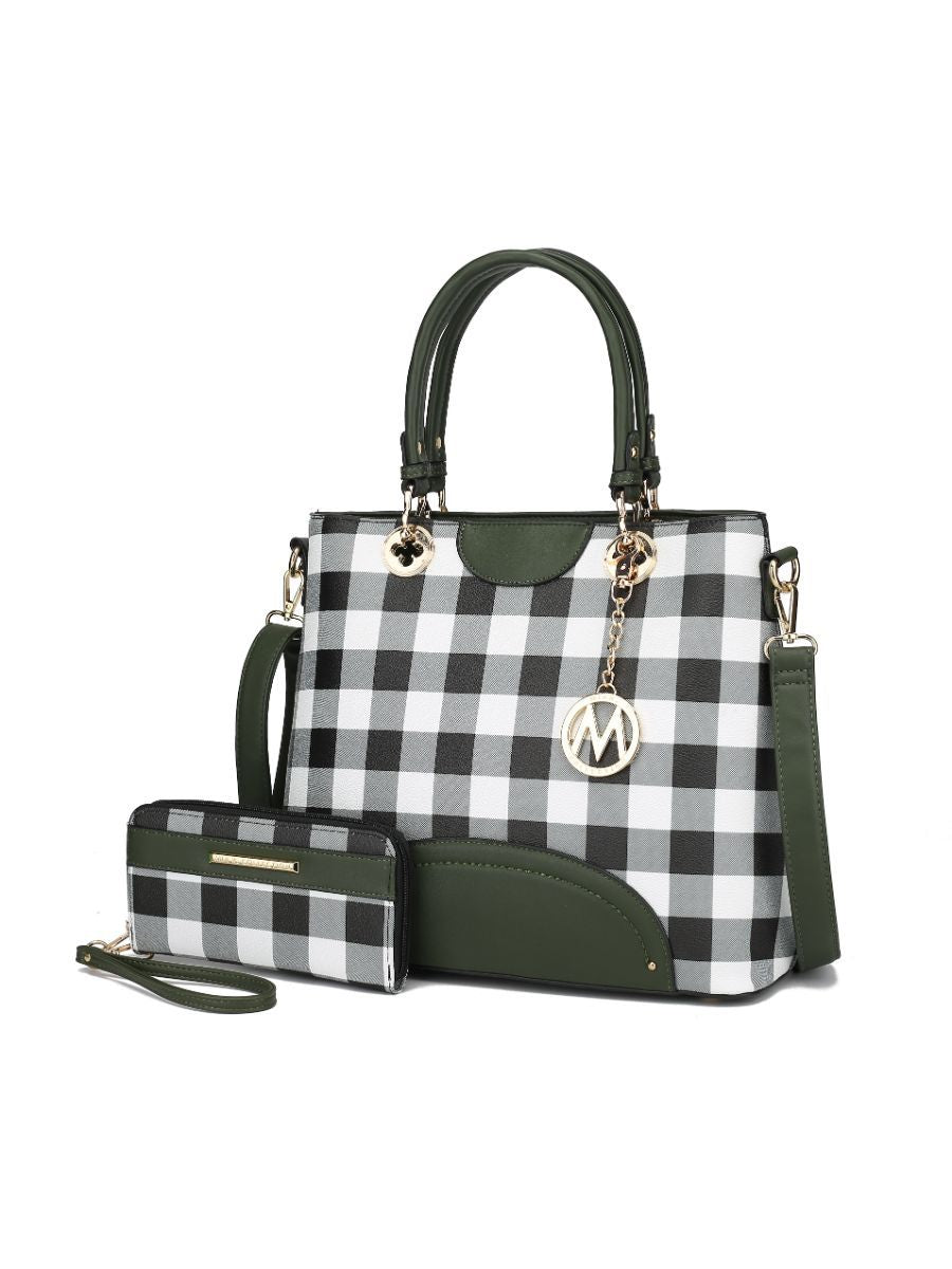 MKF Collection Gabriella Checkers Handbag with Wallet by Mia k New Era Fashion LLc