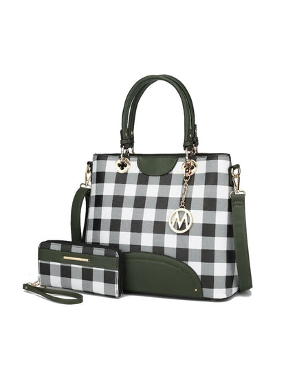 MKF Collection Gabriella Checkers Handbag with Wallet by Mia k New Era Fashion LLc