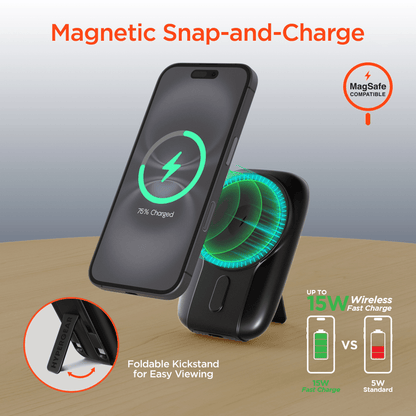 HyperGear Mag Grip Go 5000mAh Wireless Power Bank New Era Fashion LLc
