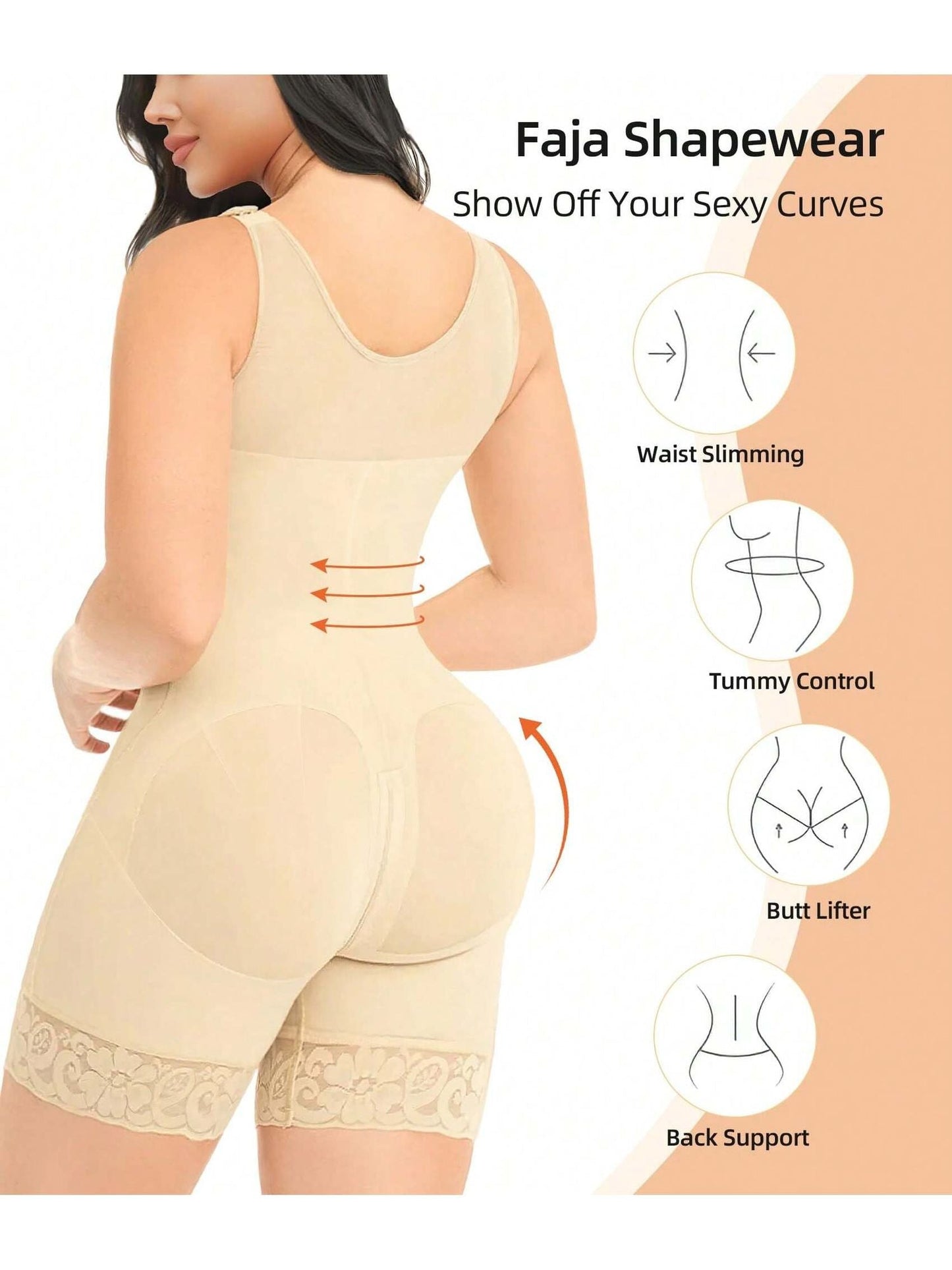 Fasjrixa Fajas Colombianas Shapewear for Women Tummy Control Post Surgery Full Body Shaper Butt Lifter with Zipper Crotch,corset tops for women,fajas colombianas moldeadoras New Era Fashion LLc