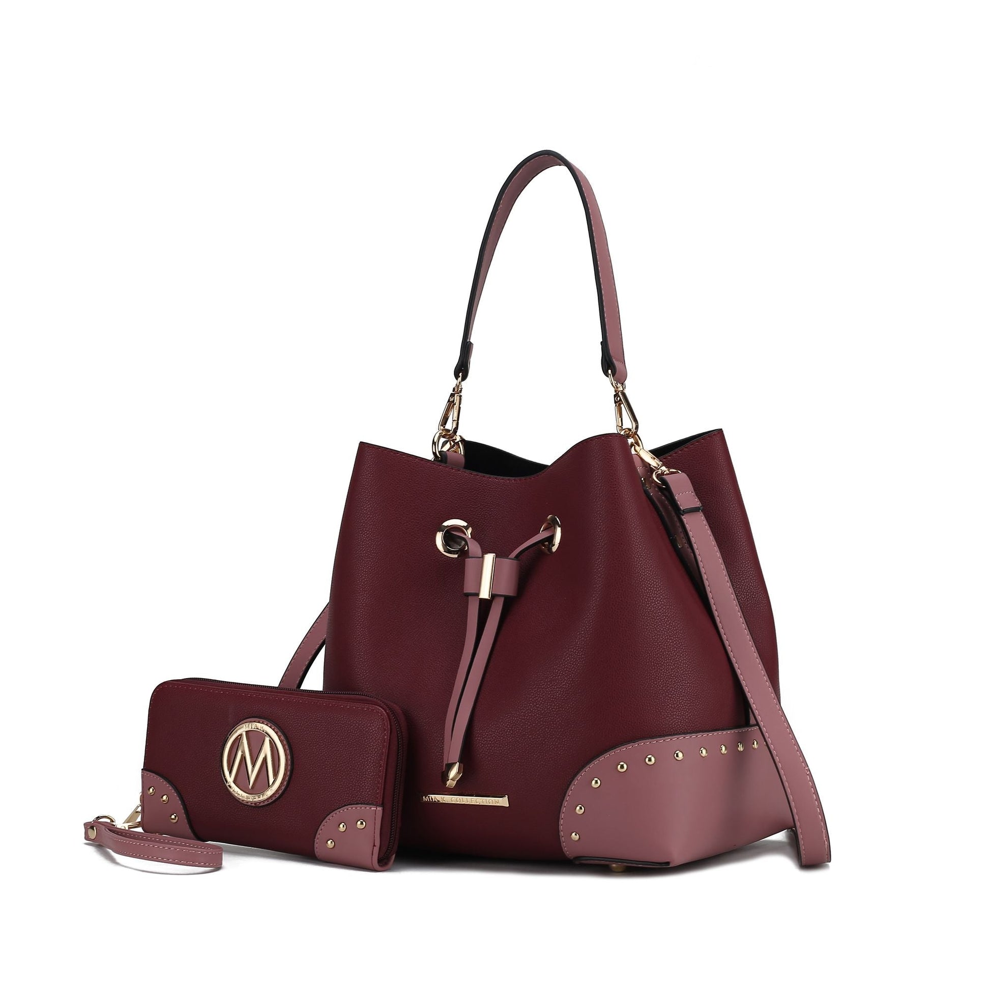 MKF Collection Candice Color Block Bucket Handbag with matching Wallet by Mia K New Era Fashion LLc