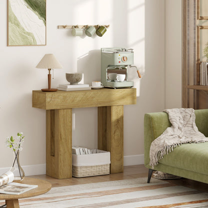 42 Inch Console Table, Sofa Table Behind the Couch with Thickened Tabletop for Living Room, Hallway, Entrance, Oak New Era Fashion LLc