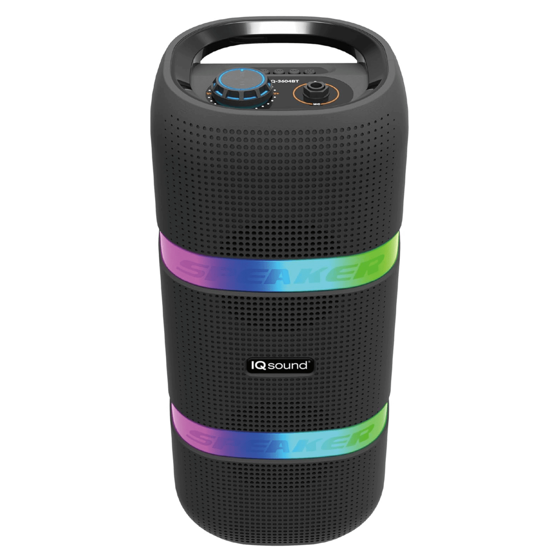 IQ Sound 2 x 4-Inch Portable Bluetooth TWS LED Speaker New Era Fashion LLc