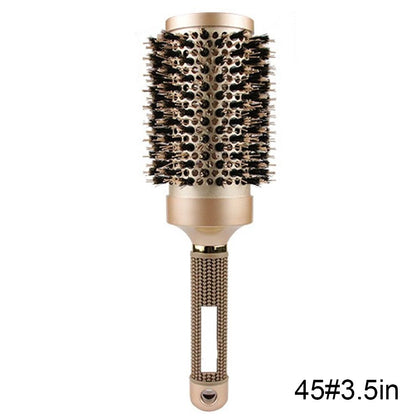 Round Brush For Blow Drying; Nano Thermal Ceramic & Ionic Tech Hair Brush With Boar Bristles; Professional Round Barrel Brush For Styling; Curling And Straightening New Era Fashion LLc
