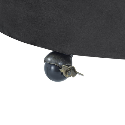 Velvet Upholstered Swivel Chair for Living Room, with Button Tufted Design and Movable Wheels, Including 3 Pillows New Era Fashion LLc