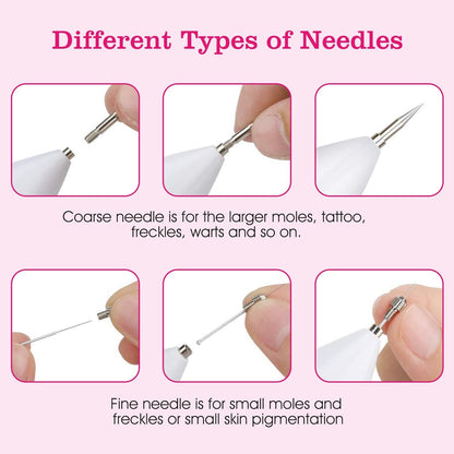 Skin Tag Repair Kit Portable Beauty Equipment Multi-Level with Home Usage USB Charging LCD Level Adjustable 6 Replaceable Needles New Era Fashion LLc