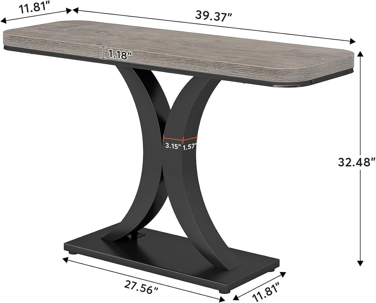 Compact Console Table,Modern Industrial Style Entryway Foyer Table,Sturdy Sofa Table New Era Fashion LLc