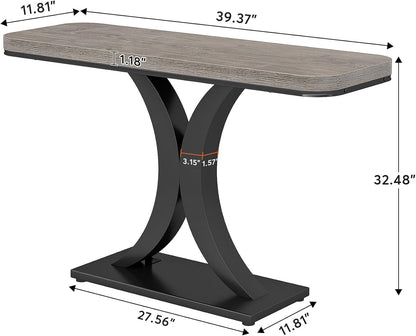 Compact Console Table,Modern Industrial Style Entryway Foyer Table,Sturdy Sofa Table New Era Fashion LLc