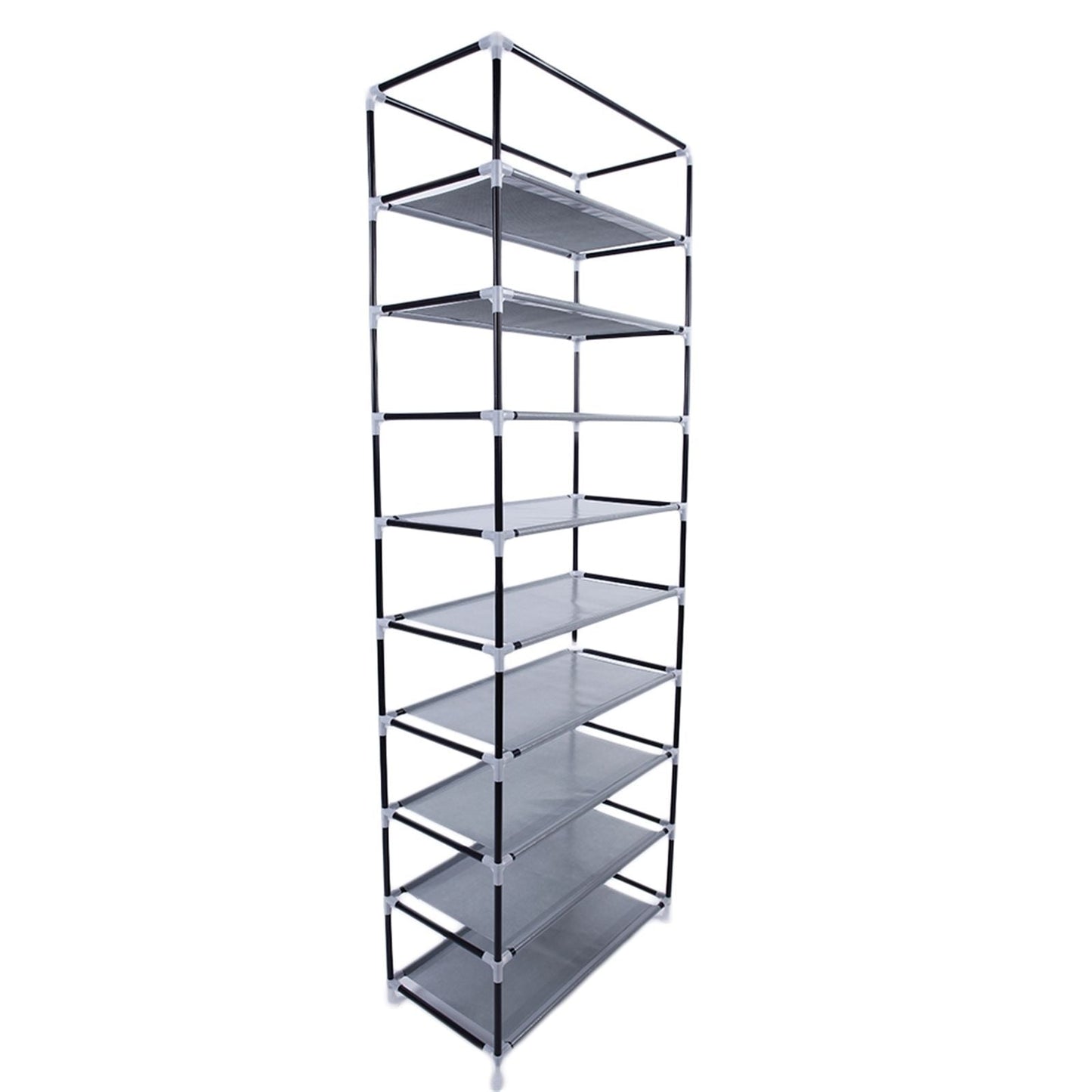 Room-saving 10-Layers 9 Lattices Non-woven Fabric Shoe Rack Black New Era Fashion LLc
