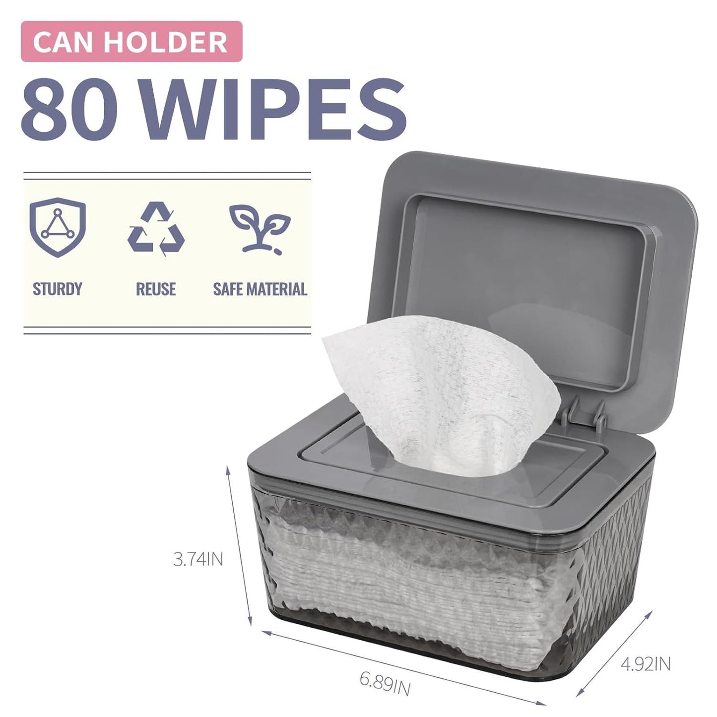 Wipes Dispenser, One-Handed Operation Wipe Holder for Baby & Adult, Seal-Designed Wipes Container for Bathroom Keep Diaper Wipes Fresh New Era Fashion LLc