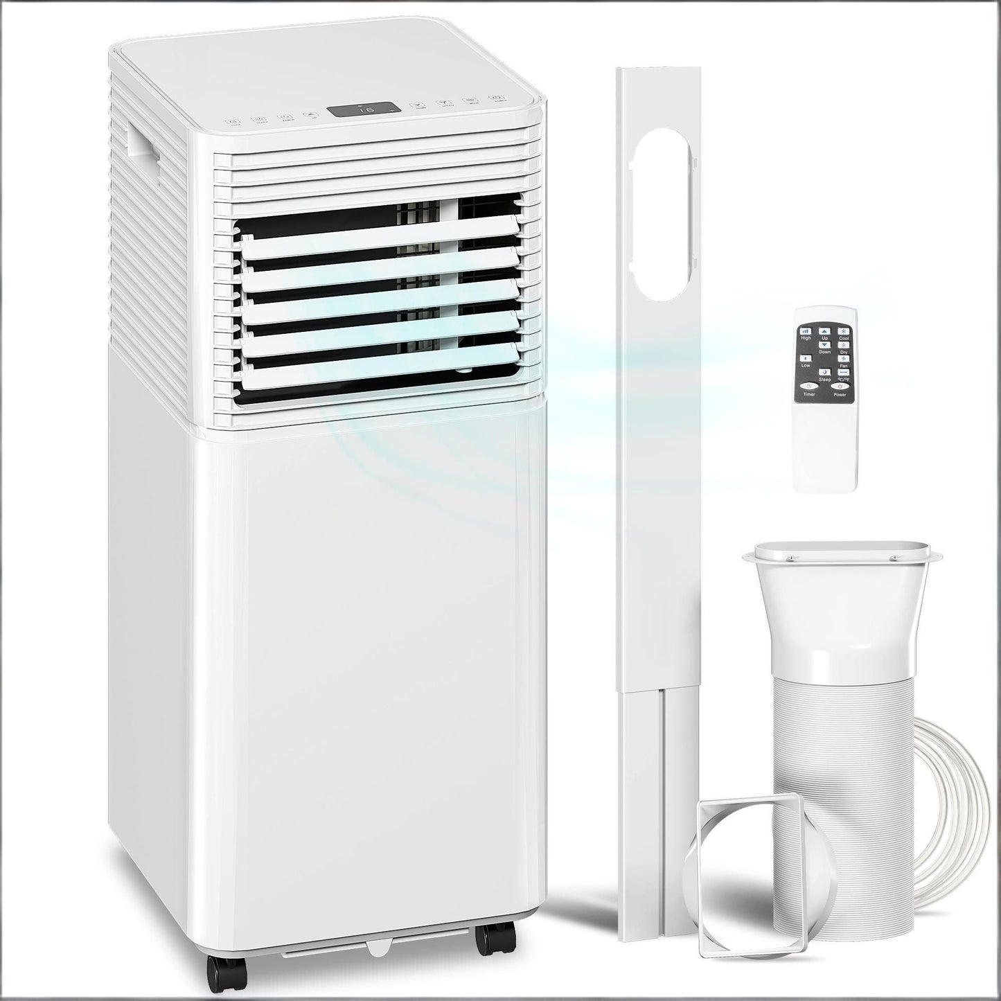 White 10000 BTU Mobile Air Conditioner with Remote Control 24H Timer LED Display for Cooling And Dehumidifying New Era Fashion LLc
