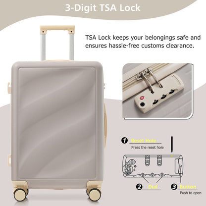 Luggage Set 3 Piece, Lightweight Durable ABS Suitcases with Spinner Wheels and TSA Lock, Carry-on & Checked Travel Luggage (20"/24"/28") New Era Fashion LLc