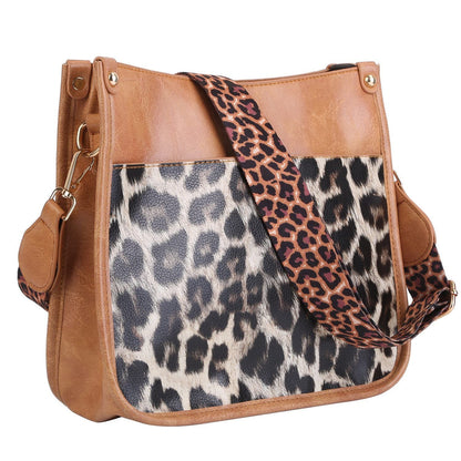 Women Fashion Leather Crossbody Bag Shoulder Bag Casual Handbag with Flexible Wearing Styles Adjustable Guitar Strap New Era Fashion LLc
