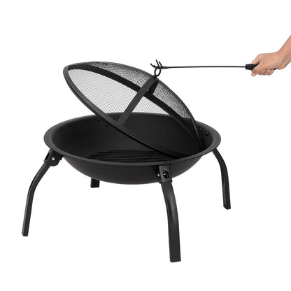 22" Iron Fire Pit Bowl Outdoor Backyard Patio Garden Burning Heater Black New Era Fashion LLc
