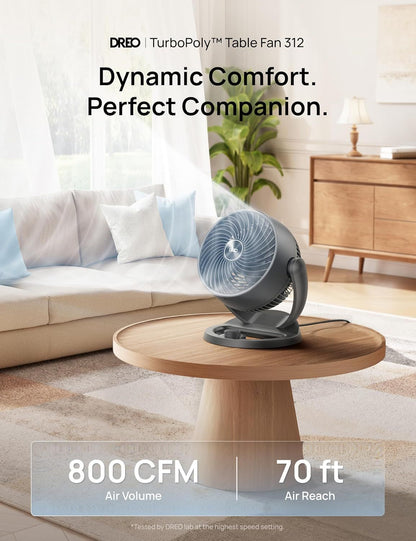 Fan for Bedroom, 12 Inches, 70ft Powerful Airflow, 25db Quiet Table Air Circulator Fans for Whole Room, 120° Adjustable Tilt, 3 Speeds, Desktop Fan for Home, Office, Kitchen New Era Fashion LLc