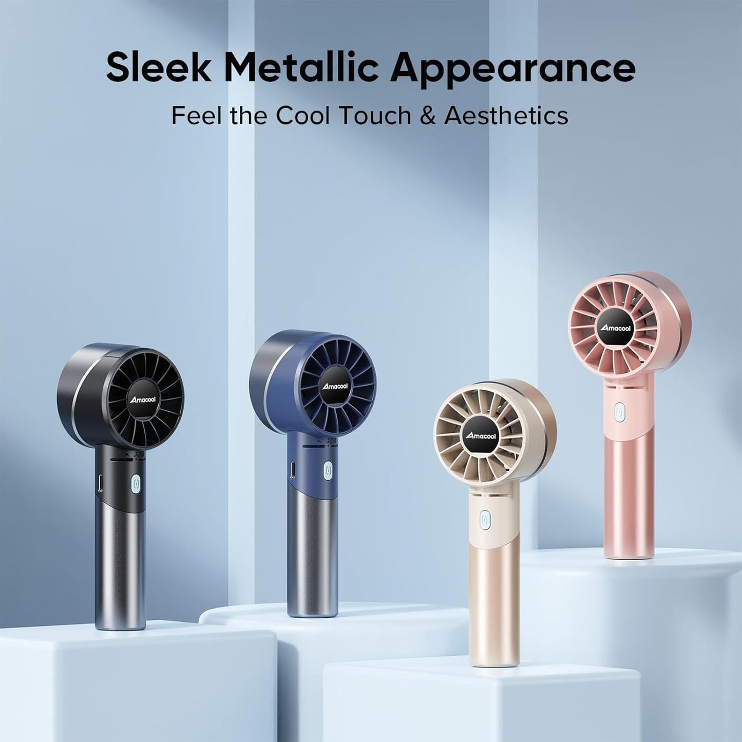 Portable Handheld Turbo Fan, Mothers Day Gifts for Mom Her Women Girl, Cool Metal Body, Rechargeable Battery Personal Fan, Mini Pocket Fans for Camping Outdoor Travel Cruise Makeup Essentials New Era Fashion LLc